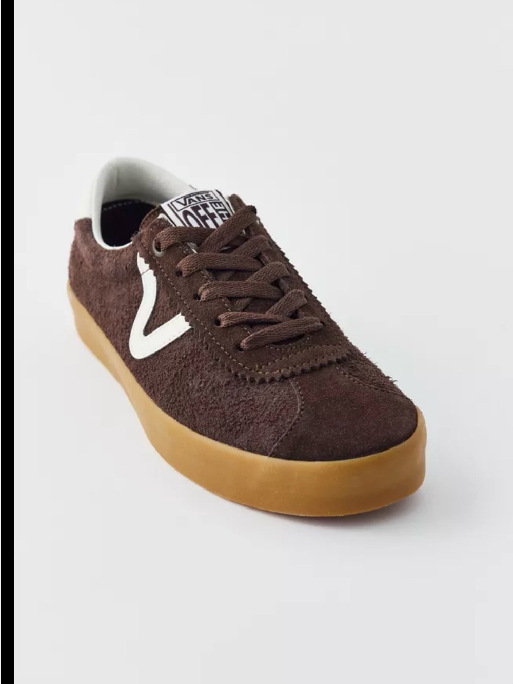Vans Brown Suede Low-Top Sneakers with White Side Stripe and Gum Sole